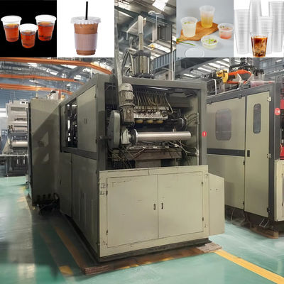 Kullanılmış tamamen otomatik gıda kalitesi PP malzemesi tek kullanımlık plastik bardak yapma makinesi Plastik termoforming makinesi