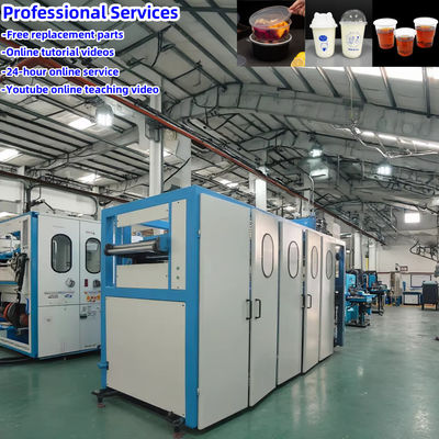Dondurma PP fincan ve buzlu kahve fincanları için 520mm Max Formlama Genişliği Plastik Termoforming Makinesi
