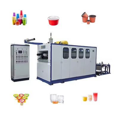 Yüksek verimlilikli Plastik Jelly Cup Yapma Makinesi Plastik Termoforming Makinesi